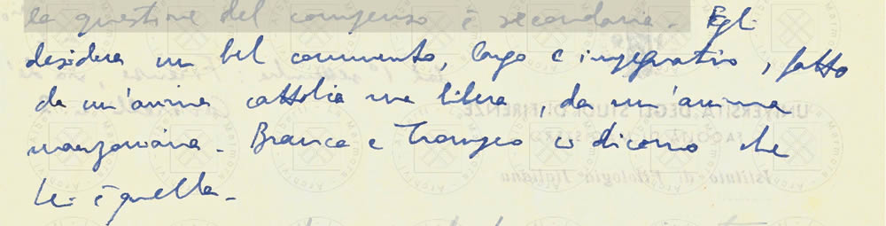 Su Alessandro Manzoni, da Lettera di Giovanni Nencioni ad Alberti, Firenze, 4 agosto 1953